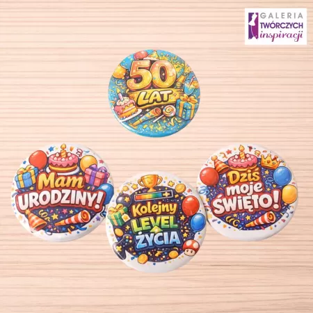 50 lat (urodziny) - przypinka 56 mm